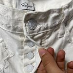 Rails Logan Star Pattern Distressed Denim Shorts White Sz 24 Photo 4