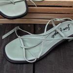 Free People Soft Sage Green Leather Gladiator Sandals w/ Block Heel Photo 7