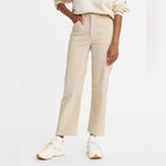 Levi's Levi’s Cream Corduroy Ribcage Straight Ankle Pants Size 32 Photo 9