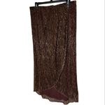 Adrianna Papell  Metallic Knit Wrap Midi Skirt - Copper Photo 2