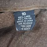 Larry Levine  Brown flowy Linen skirt size 10 Tulip Hem Photo 4