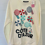 Peanuts Snoopy Cote d'Azur Sweatshirt Off White NWT Size M Photo 0