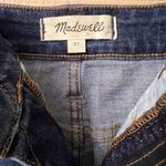 Madewell Women's Raw Hem Front Slit Denim Skirt Blue Stretch Midi Size 27 Photo 4