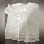 J.Crew Point Sur White Long Sleeve Peasant Top in Windowpane Cotton Voile Sz S Photo 8