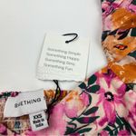 Something Navy Puff Sleeve Floral Crop Top Womens Size XXS Linen Blend NEW Photo 6