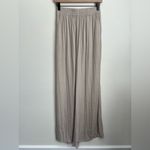 ZARA  satin effect Beige Wide Leg Palazzo Pants elastic waist lightweight flowy Photo 1