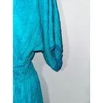 Victoria's Secret Cover Up Tunic Top Teal Blue Linen Blend Smocked Waist Photo 3