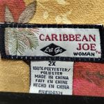 Caribbean Joe  Women's Size 2X Yellow Floral Long Sleeve Faux Suede Button Up Top Photo 4