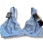 5/$65 Bonds Intimately Womens Bra 34B Lace Deep V Bra Sheer Underwire Blue NEW Size undefined Photo 3