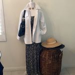 Cute black & white paisley maxi dress size XS/S spaghetti straps ruffles EUC Photo 4