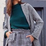 Kendall + Kylie Plaid Paperbag Skirt NWT from PacSun Black White Grey Tie Belt L Photo 0