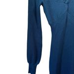 Freshman1996 Dark Teal Blue Knit Dress Long Sleeve Size XS V Neck Balloon Sleeve Photo 1