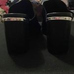Adrienne Vittadini   Wo size 9.5 Black Textured STRETCH CLOTH Mules silver accent Photo 11