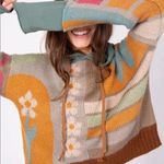 Natural Life Dreamer Jacquard Hooded Sweater Smile Floral S/M Photo 0