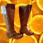 Born Shoes Women's Brown Leather Suede Knee High Boots Buckle Detail Size 7.5W Photo 1