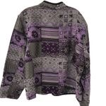 Dress Barn  Textured Jacket Woman Size 22/24 Purple Gray‎ Patchwork Zip Front Photo 2
