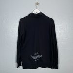 Harley Davidson  Women L Black Graphic Print Full Zip Sweatshirt Pockets Biker Photo 5