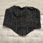 Black Denim Strapless Top Size XS Photo 0