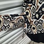 Chico's  Top Blouse Womens Small/Medium Black Brown Kimono Sleeves Oversized Fit Photo 8