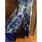 Size S//Fuzzi Strapless Bandeau Halter Blue Floral Jumpsuit Photo 4