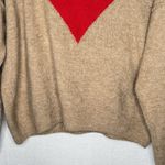 CeCe  Sweater Brown Red Heart‎ Womens MED Oversized Long Sleeve Cozy Soft Photo 3