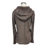 Old Navy  Y2K Brown Cable‎ Knit Hooded Pullover Sweater Ribbed Cotton Blend Large Photo 6