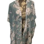 Teal Floral Kimono Coverup one size Blue Size undefined Photo 0