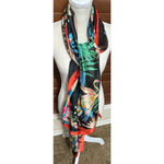 Long Sarong Wrap Scarf Coverup Tropical Birds Of Paradise Floral Resortwear Size undefined Photo 2
