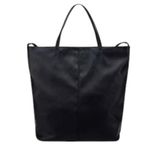 London Fog Laura Large Slouchy Tote Bag Vegan Leather Black Everyday Travel Boho Photo 2