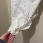 Victoria's Secret Vintage  Teddy Small 34B White Cotton Embroidered Pink Rose Buds Photo 2