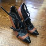 Tory Burch Women’s Judith Honey Brown and Black Size 9M Stiletto Heels Photo 2