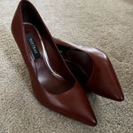 White House | Black Market Caramel Leather Point Toe Pumps Photo 0