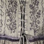 VTG JUST CRUISING BOHO HIPPIE EMBROIDERED WOMEN MIDI DRESS CORSET TIE M BROWN Size M Photo 3