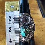 Natural Blue Moon Turquoise Sterling Silver Cowboy Ring Size 8 Photo 6