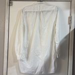 CP Shades  Micro Corduroy Tunic Shirt Dress White Button Down Long Sleeve S Photo 4