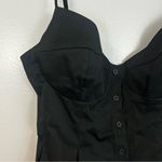 ZARA NWT Black Pleated Button Front Sleeveless Peplum Corset Cropped Top/Tank M Photo 3