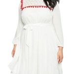 Eloquii  Fit & Flare Pom Pom Lace Boho Gauze Dress Tie Plus 24 Curvy Fashionista Photo 0