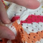 Judith March 100% COTTON CROCHET OPEN KNIT CROSS BACK SWEATER TANK TOP LARGE Photo 8