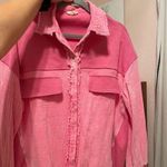 These Three Boutique Pink Frayed Jacket Photo 3