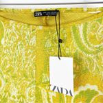 ZARA NWT  Paisley Pull On Flare Pants M Yellow Photo 4