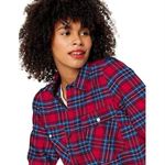 J.Crew Mercantile Plaid Zip Pullover Shirt Small Oversized Red Photo 3