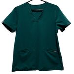FIGS  Scrub Top Hunter Green V Neck Short Sleeve Women's Size Medium Photo 1