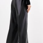 ZARA Black Faux Leather Wide Leg Pants Trousers Photo 5
