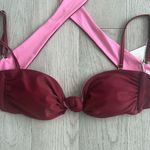 Veronica Beard  Gilly Bikini Top Deep Brick Red / Pink Size XL New Photo 3