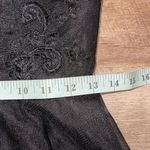 Azazie  Women's Laced Mesh Short Sleeve Sweetheart Neck‎ Maxi Dress Black Size A2 Photo 10