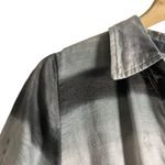 Officine Générale Nadia Gray Striped Linen Short Sleeve Button Front Shirt Dress Size L Photo 11