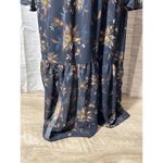 & Other Stories & Other Women's Long Black Floral Long Sleeved Dress Ruffles, Bell Sleeve Photo 14