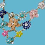 Amrita Singh  signed floral Multicolor Statement Necklace Photo 3