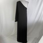 Krisa New One Sleeve Maxi One Shoulder Long Sleeve Side Slit Dress Black Size XS Photo 11