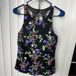 Athleta Black Floral swimwear Tank Top swimwear sz 40B/C Photo 1